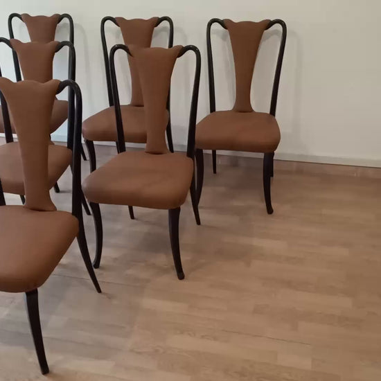 6 sedie pranzo vintage palissandro modernariato mid century anni 50 restaurate